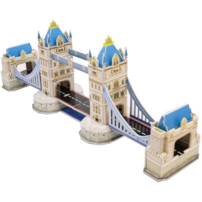 3D PUZZLE GLOBAL LANDMARKS TOWER BRIDGE GRAND UNIQUE & COLLECTIBLE MODEL ASSEMBLY BUILDING KIT FOR KIDS & ADULTS 41PCS - Image 2